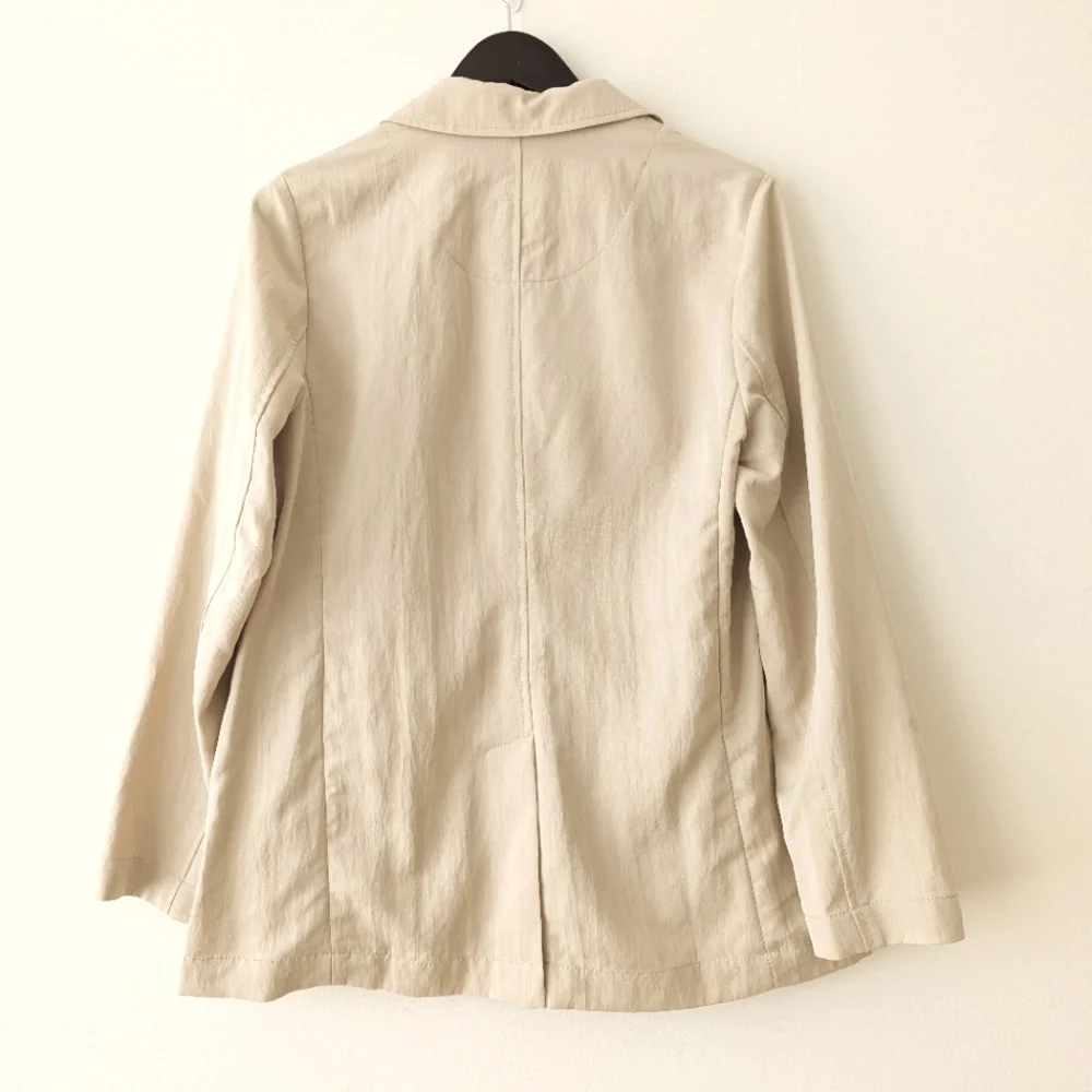 LIKE NEW GAP Soft Suit Tencel Blazer Tan Khaki Medium - Picture 11 of 15